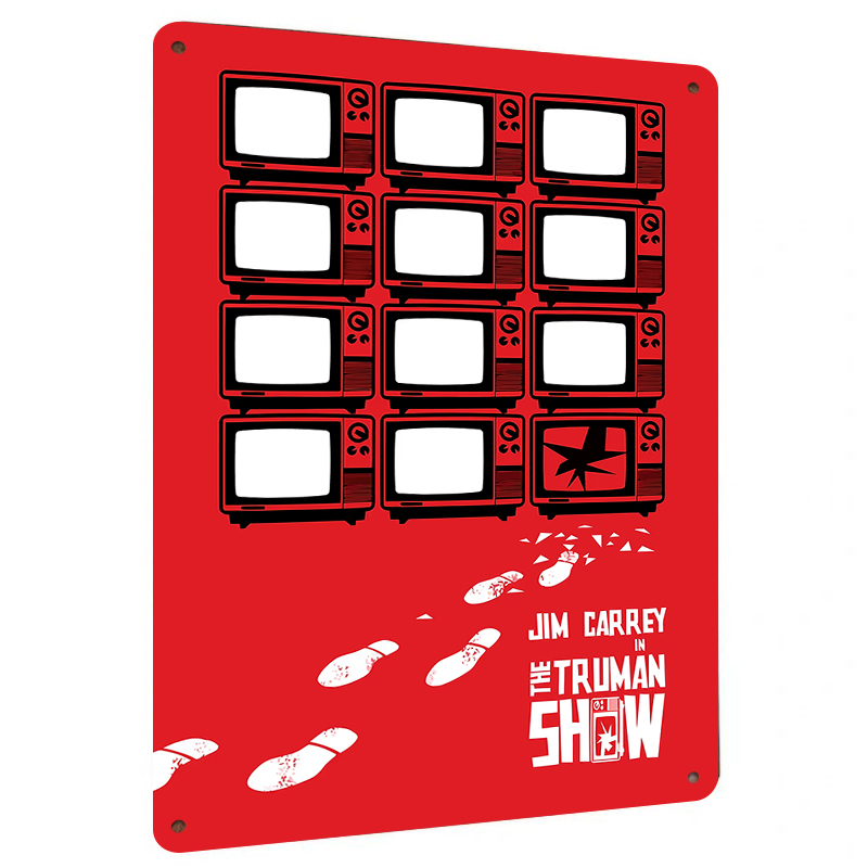 Vintage Collectible Show - トゥルーマン・ショー ジム・キャリー ヴィンテージ テレビポスター メタル ウォールアート