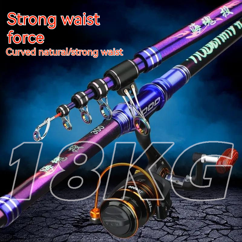 Developing Tank Reel - 2.1〜4.5mの超耐性スピニングフィッシングロッド,カーボンリール付き,長距離用,シルバー