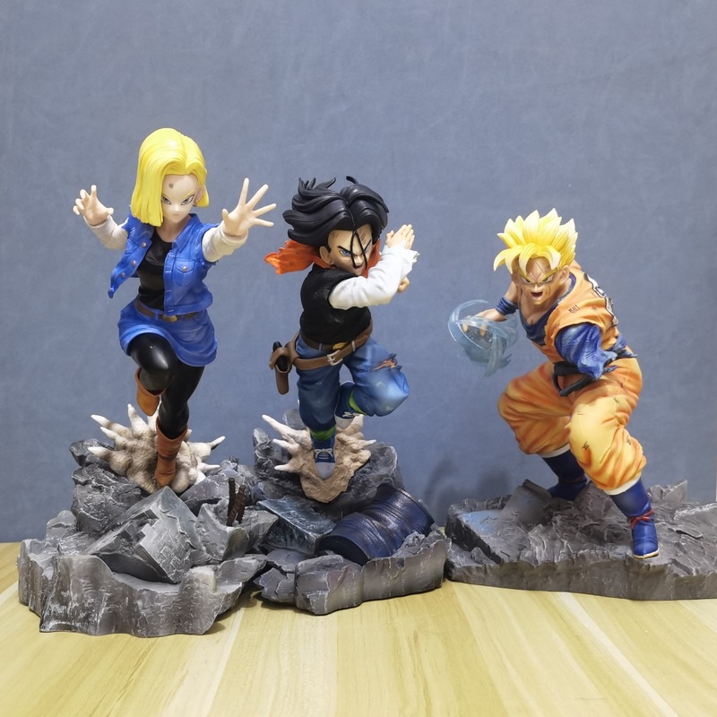 Vintage Collectible Figurines - ドラゴンボール超サイヤ人 Gk フィギュア未来悟飯 vs アンドロイド箱入りコレクタブルスタチューアニメコレクション家の装飾