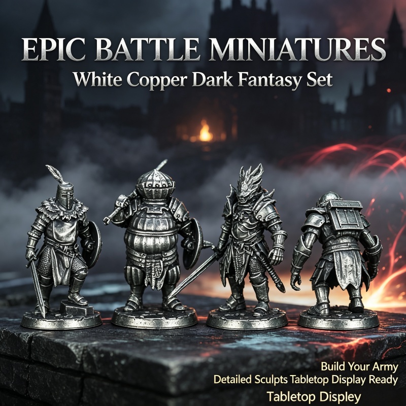Vintage Collectible Furniture - 白銅製卓上ミニファンタジー戦士像、ヴィンテージクラフトデスクトップコレクタブルフィギュア、卓上ゲーム装飾モデル
