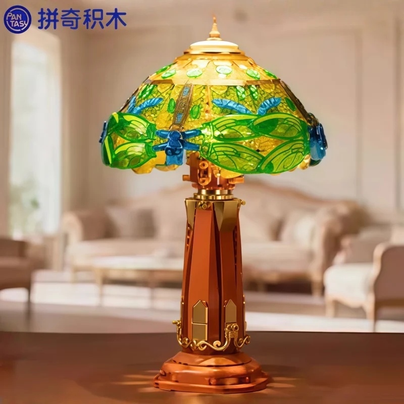 Collectible Vintage Lamps - パントシィ レトロシリーズ ビルディングブロック ヴィンテージスタイル 組み立てモデル ガラス製テーブルランプ