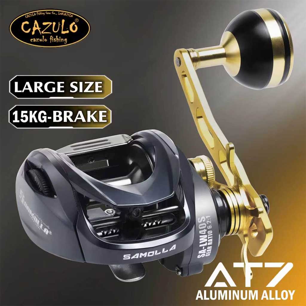 Developing Tank Reel - CAZULO ヘビーデューティー大型スピニングリール、超大容量ライン収納、拡張アルミクランクアーム、海釣り用アルミノブ