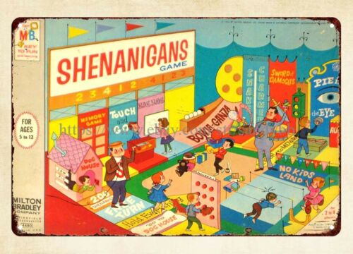 Vintage Collectible Board Games - シェナニガンズ ボードゲーム 1964年製 メタルティンサイン ヴィンテージコレクタブル ホームデコレーション