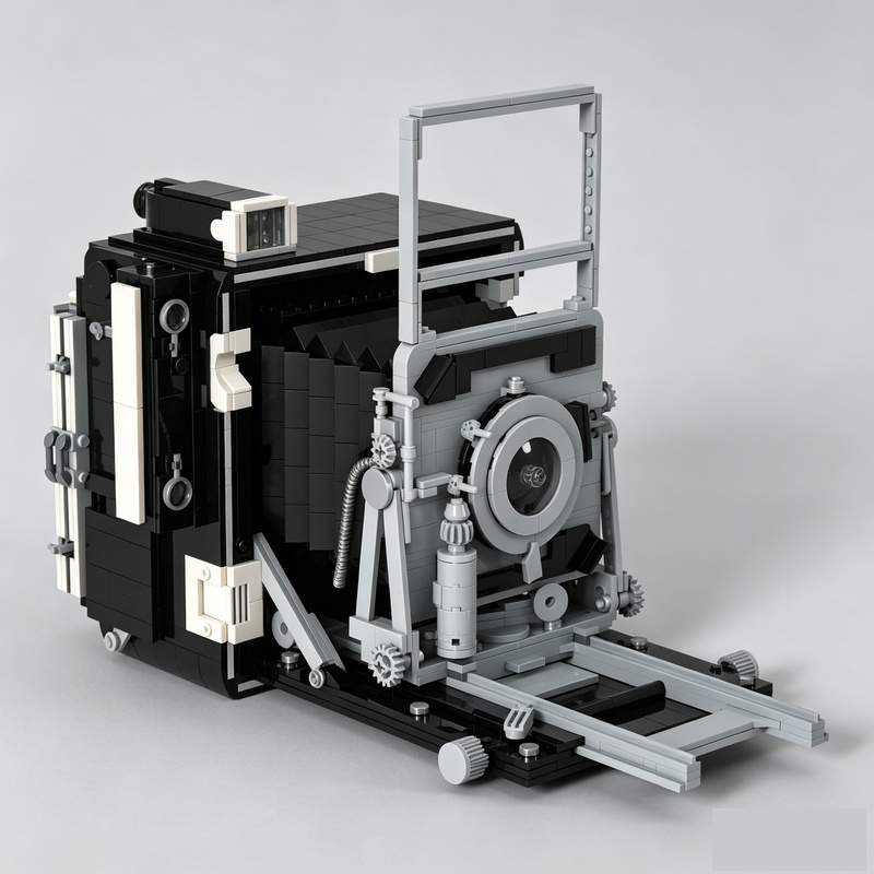 Collectible Vintage Cameras - 1896ピース ヴィンテージ大型プレスカメラモデル Mocカスタムビルディングブロック DIY組み立ておもちゃ 創造的教育コレクションギフト