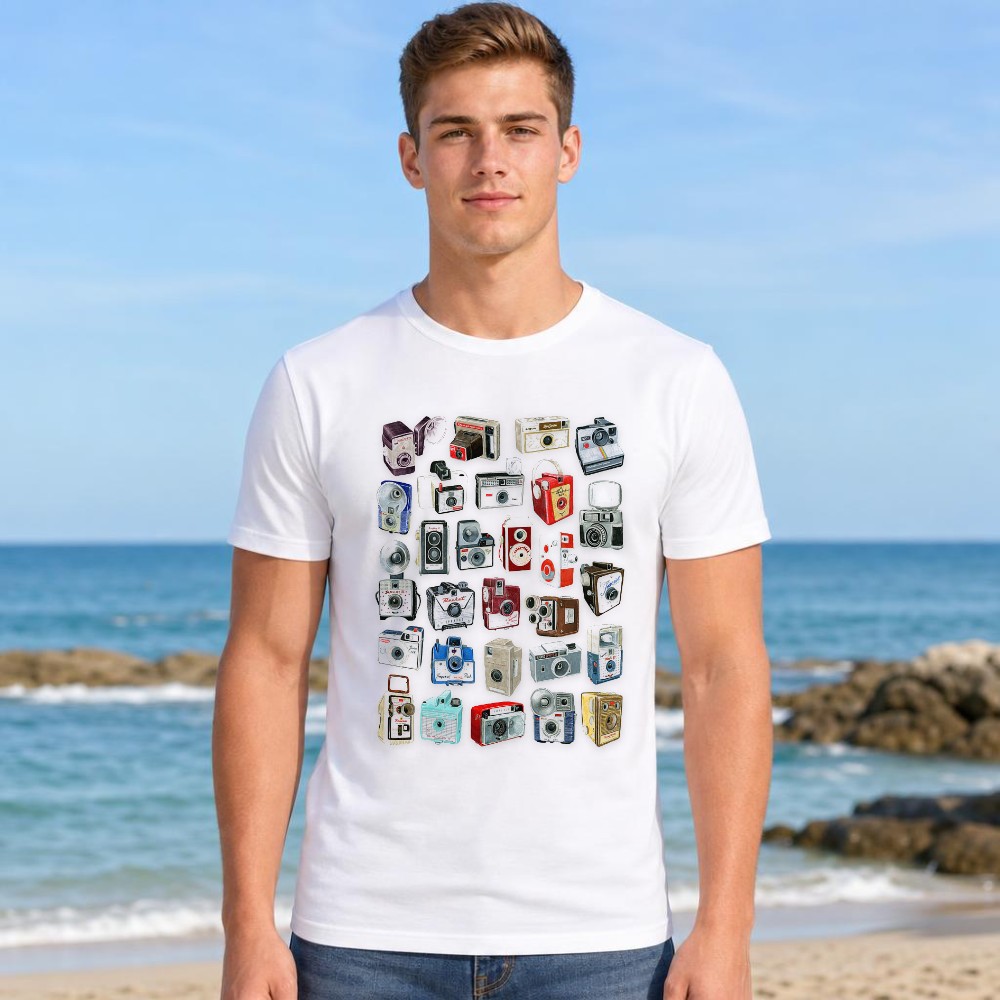 Collectible Vintage Cameras - グラフィック Tシャツ メンズ ヴィンテージ カメラ コレクション