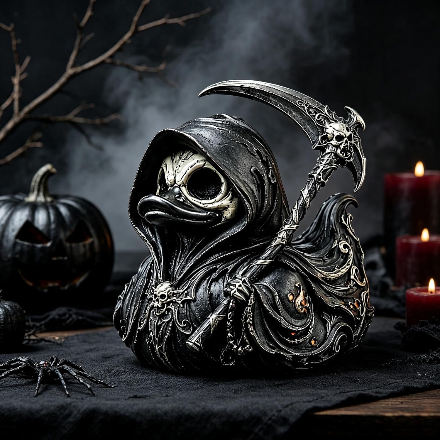 死神ゴシックコレクタブルダック、ハロウィンスケルトンフード付 - Vintage Collectible Figurines のレビューと価格