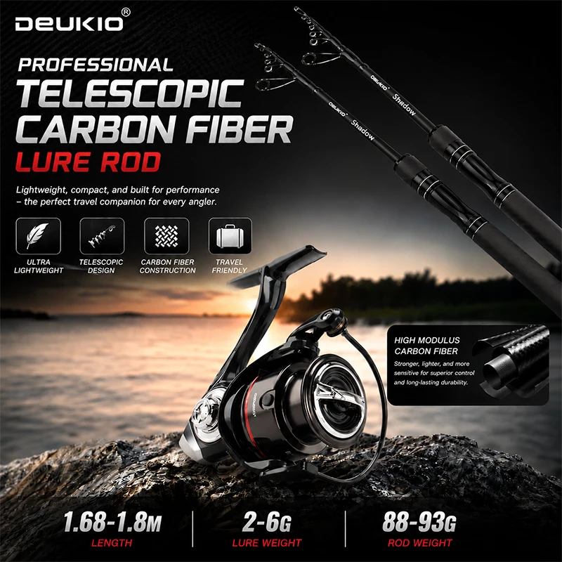DEUKIO 1.68/1.8M 釣り竿リールコンボ超軽量カ - Developing Tank Reel のレビューと価格
