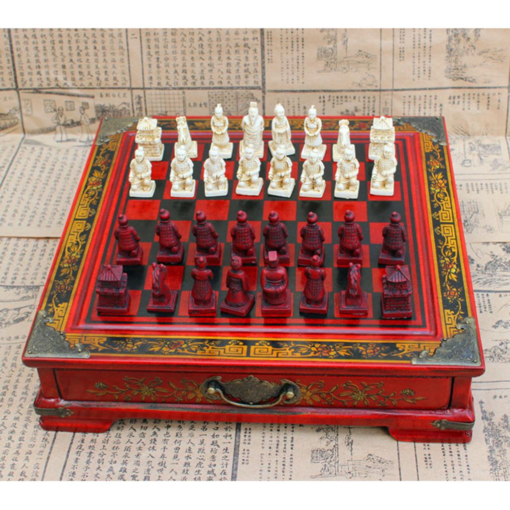 中国チェスセット ヴィンテージ 陶土兵馬俑 樹脂製ボードゲー - Vintage Collectible Board Games のレビューと価格