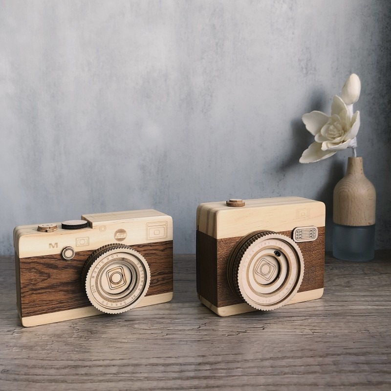 ヴィンテージ木製カメラオルゴール手作り機械式写真カメラオルゴ - Collectible Vintage Cameras のレビューと価格