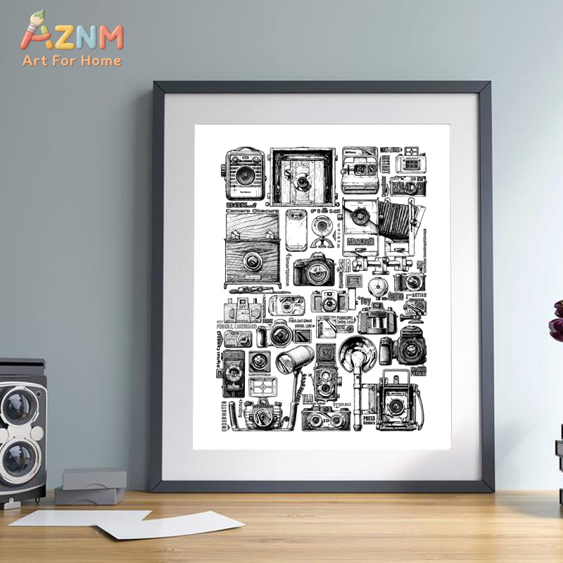 AZNM ヴィンテージカメラコレクション キャンバスウォール - Collectible Vintage Cameras のレビューと価格