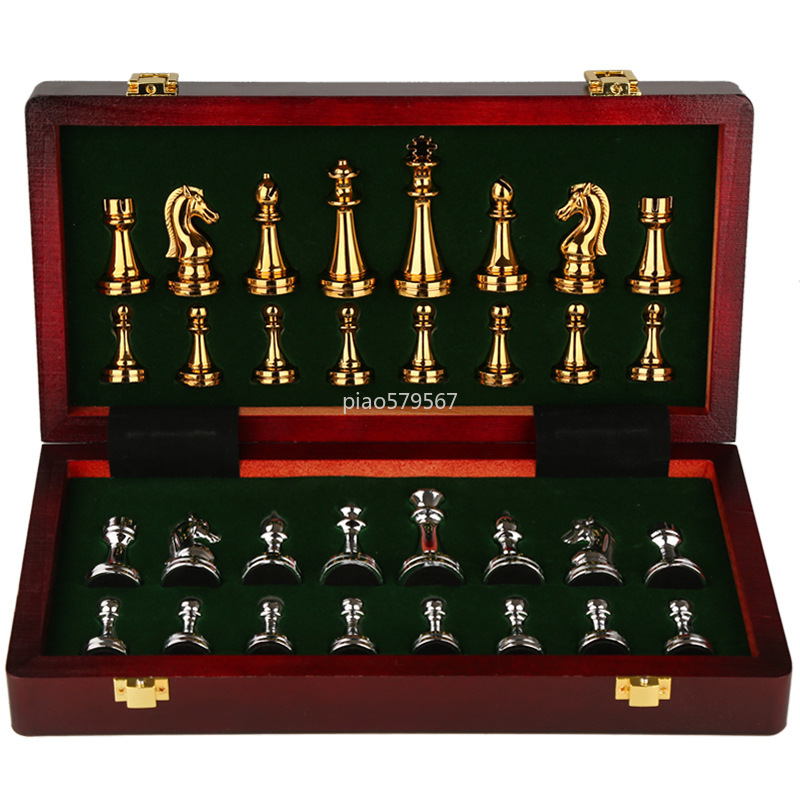 高級木製チェスセット 金属製の駒 手作り ヴィンテージ ヨー - Vintage Collectible Board Games のレビューと価格